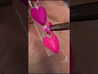 3D Valentine Acrylic Hearts ♥️💕 Nail Art #nails #nailtutorial #acrylicnails #beautyhacks #nailart