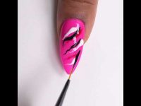 drag marble nail art pink black easy nail art design 💅 #nailart #shorts