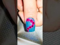 easy and beautiful nail art tutorial 💚💚💖🌹🥀#nailart #shorts #nails
