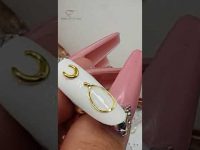 Nail art with crystals placement. Liquid stone nail design. #nailart