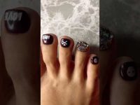 Pink Skull Toe Nail Art #toenails #toe #nailart #nails #art #네일 #네일아트 #셀프네일 #gelpolish #naildesign