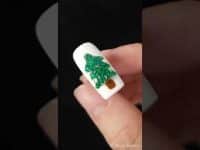 🤩3D Christmas Tree Nail Art🎄#shorts #nailart