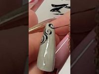 Designer Nails. Sheer black Nail Art. #nailart #shorts