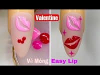 Easy Lip Nails Art For Beginner 💖Cách Vẽ Môi💅New Nails Design 💝 New Nails