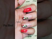Red rose nail art design #shorts #nailart