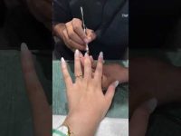 Getting Nail Extensions for the first time 🥵 #youtubeshorts #shortsvideo #shorts #nailart #nails