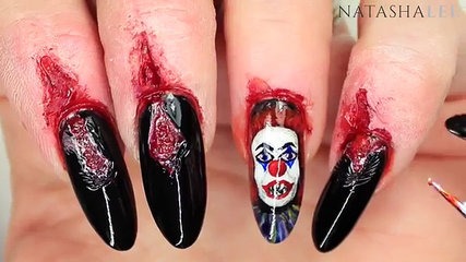 SCARY CLOWN & DIY TORN NAIL NAILART (INCLUDING SFX MAKEUP CUTS)