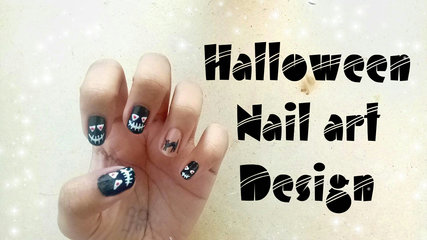 Cute and Simple nailart design for Halloween