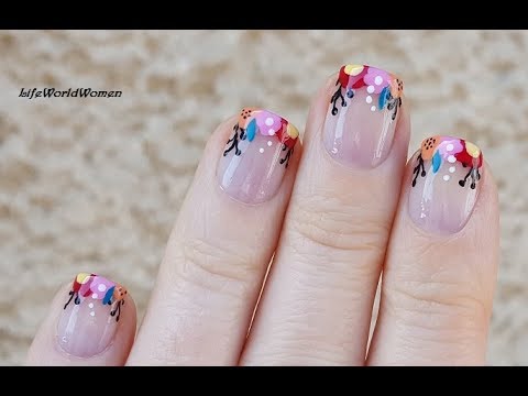 FRENCH MANICURE DESIGNS #11 Easy & Cheerful Floral Nail Art