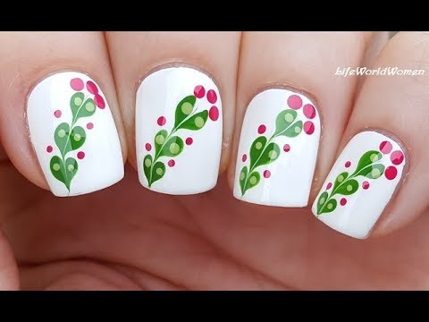 MARBLE FLOWER NAIL ART Using Dotting Tool & Needle