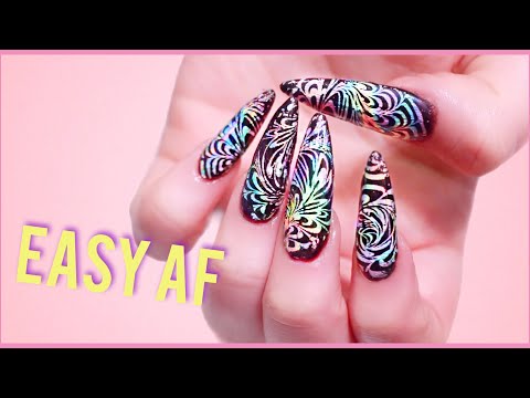 DIY holographic foil nail art