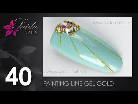 Nailart mit PAINTING LINE GEL Gold (Saida Nails Nailart)