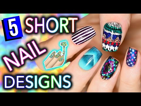 5 Easy Nail Art Designs for SHORT NAILS (Holosexuals) | PART #1