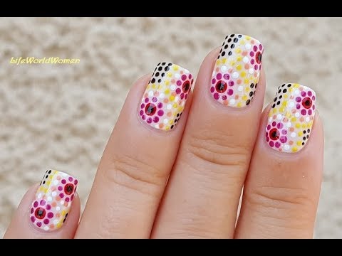 DOTTING TOOL NAIL ART #17 / Colorful Summer Dotticure Nails
