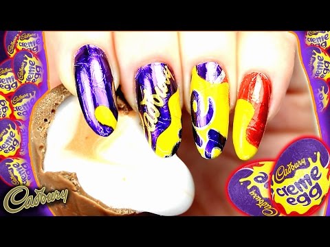 EASTER NAIL ART | CADBURYS CREME EGG NAILS | CANDY WRAPPER CHOCOLATE FOIL NAILART