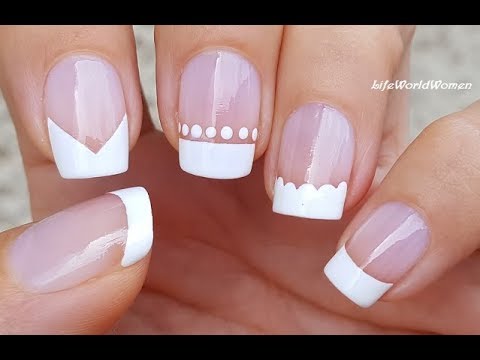 5 EASY FRENCH MANICURE NAIL ART DESIGNS In White ( My Favorite Ones )