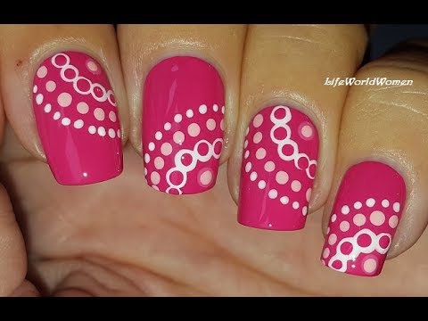 DOTTING TOOL NAIL ART #18 / Pretty Pink Dot NAILS
