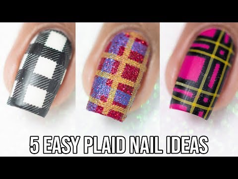 5 Easy Plaid Nail Ideas For This Fall | For Beginners | Nail Art Compilation