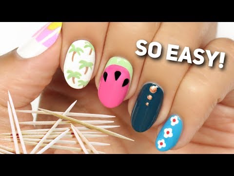Nail Art For Beginners Using A TOOTHPICK! #2