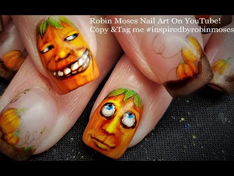 Pumpkin Nail Art | Thanksgiving Nails Design Tutorial