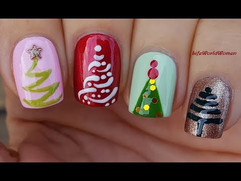 4 CHRISTMAS TREE NAIL ART DESIGNS / Cute Nails For Holidays