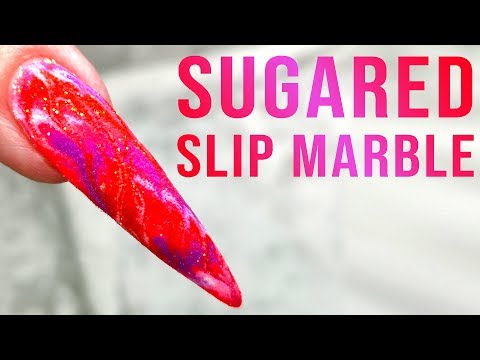 SUGARED SLIP MARBLING NAIL ART DESIGN