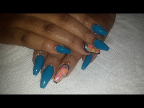 Blue Coffin Nails *Drybrush NailArt* – Nail Art Tutorial
