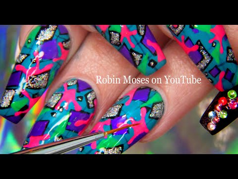 Techno Diva Nail Art | Retro Spring Nails design