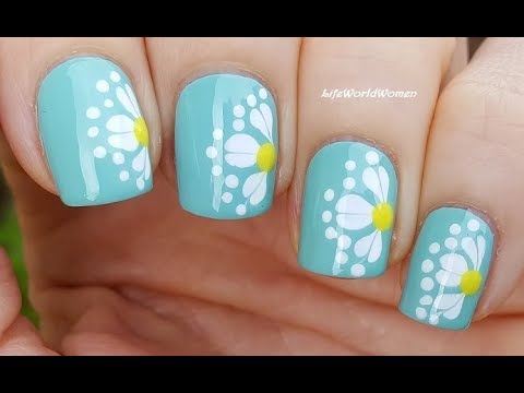 DAISY NAIL ART Using Dotting Tool & Needle