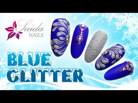 BLAUE GLITZERNÄGEL matt | Winter-/X-Mas-Nailart (Saida Nails)