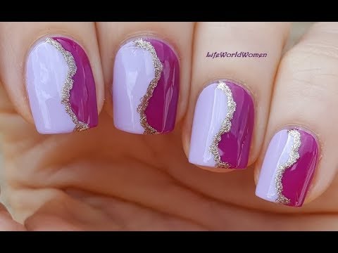 Elegant Purple TOOTHPICK NAIL ART