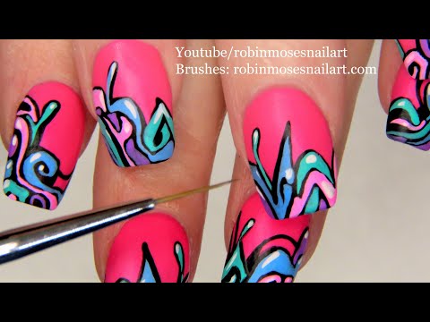 Neon SUMMER Nails | Abstract Graffiti Nail Art Design Technique