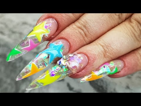 ⭐ENCAPSULATED MYLAR & GEL POLISH STARS – NAIL ART DESIGN ⭐