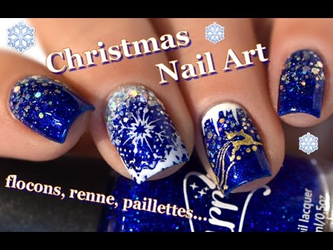 [ Nail Art ] NOËL Givré – Christmas nails tutorial // melyne nailart