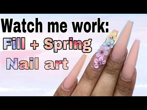 Easy Pastel Spring Nail art | Watch Me Work | Nail Tech Life | Acrylic Fill