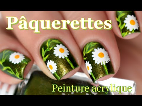 [ Nail Art ] Pâquerettes – Easy Daisy Nails Tutorial with acrylic paint // melyne nailart