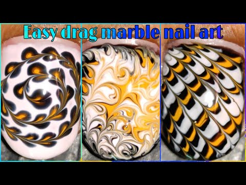 Easy drag marble nail art designs | nail art 2020