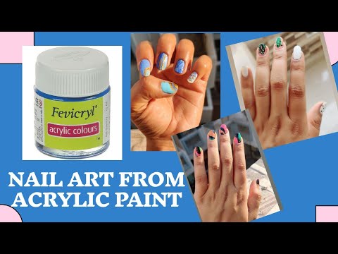 #NAILART   Creative nail art from acrylic paint Colors/ veena Malviya