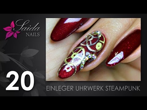 Nailart Einleger Uhrwerk Steampunk (Saida Nails | Nailart leicht gemalt)
