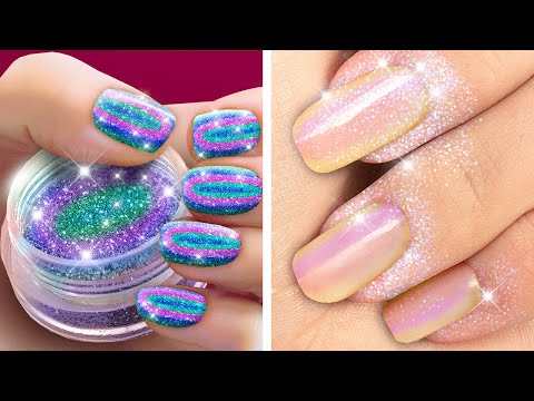 HOMEMADE MANICURE || EASY NAIL ART DESIGN IDEAS