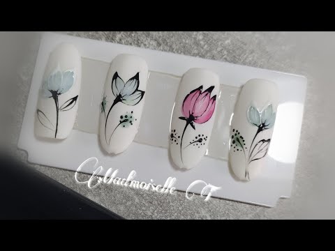 Nail art Fleurs aquarelles 🌺 #aquarelle #nailart