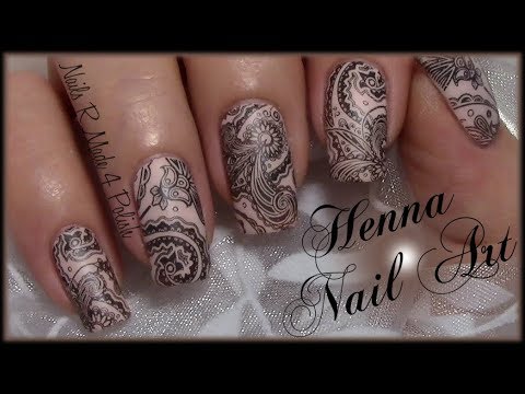 Henna Nail Art Design / Nude Nails / Easy Ornament Stamping Nailart