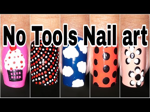 No Tools Nailart | Nail art designs using toothpick |