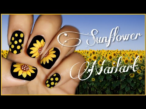 Easy Sunflower Nailart | Nail art | Pally Painted Nails