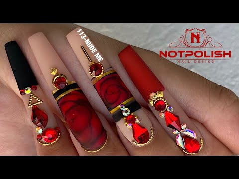 BEGINNER NAIL ART I EASY FALL DESIGNS I BLOODY ROSE ARTS I LONG COFFIN NAILS I NOTPOLISH