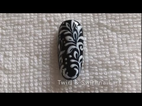 Twirl and swirl nail art (Freehand nail art) #nailart #nails2020 #trendynails #nailarttutorial