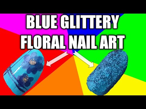 #Nailart #Nailarttutorial Easy and quick blue nail art design|| Awesome floral nail art 2020