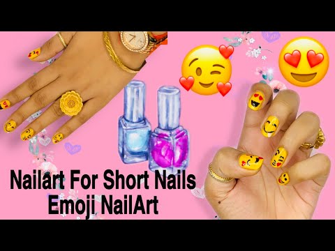 Nail Art For Short Nails || Emojis NailArt || Easy NailArt Degins || Cute NailArt || RajPriya ||