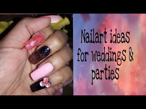 Nail Art for weddings and parties 💜♥️/ glittering Nailart/ new Nailart ideas 2021