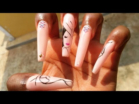 NAIL ART | SILHOUETTE GIRLS IN HAT |  #nigeria #diy #nailart